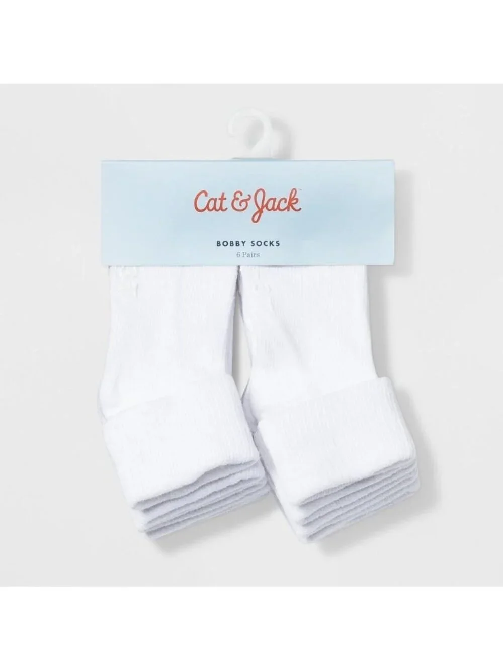 Cat & Jack Toddler 6pk Low Cut Bobby Socks  White 2T-3T: Knit, Turnback Cuf
